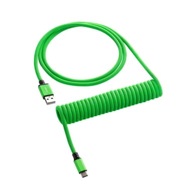 CableMod Classic Coiled Cable - Viper Green 1.5m 24-nastainen USB-C Uros 4 nastan USB- A Uros 