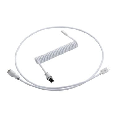CableMod Pro Coiled Cable - Glacier White 1.5m 24-nastainen USB-C Uros 4 nastan USB- A Uros 
