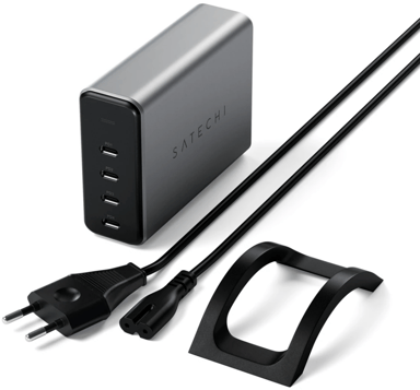 Satechi 165 watt USB-C 4-port PD GaN-lader Romgrå 