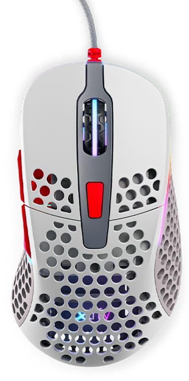 Xtrfy M4 RGB Gaming Mouse Retro Kabelansluten 16,000dpi Mus Grå Röd Vit 