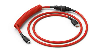 Glorious Coil Cable - Crimson Red 1.37m 24-nastainen USB-C Uros 4 nastan USB- A Uros 