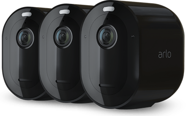 Arlo Pro 4 trådløst sikkerhedskamera sort 3 stk. pakke 