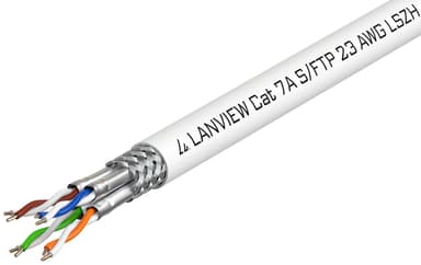 Lanview Bulk cable CAT 7a S/FTP Hvit 500m 