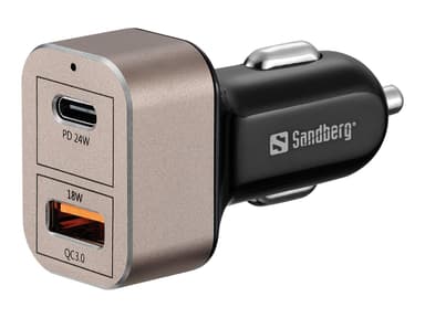 Sandberg Billaddare 1 x QC 3.0 + 1 x USB C 20W 