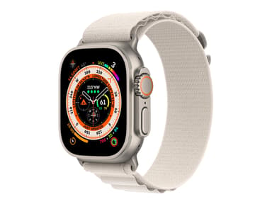 Apple Watch Ultra GPS + Cellular, 49mm Titanium Case with Starlight Alpine Loop - Medium 