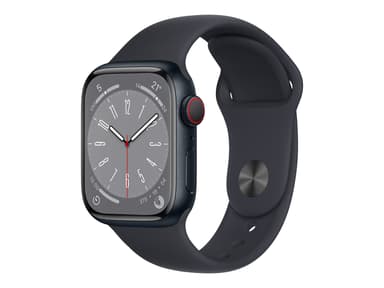 Apple Watch Series 8 GPS + Cellular 41mm Midnight Aluminium Case with Midnight Sport Band - Regular 