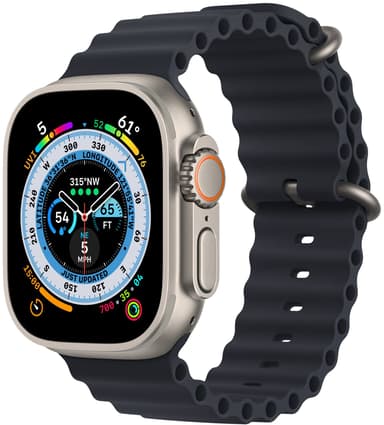Apple Watch Ultra GPS + Cellular, 49mm Titanium Case with Midnight Ocean Band 