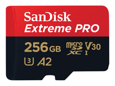 SanDisk Extreme Pro 256GB mikroSDXC UHS-I minneskort 