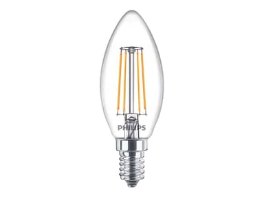 Philips LED E14 Candle Clear 3.4W (40W) 470 Lumen 2-Pack 