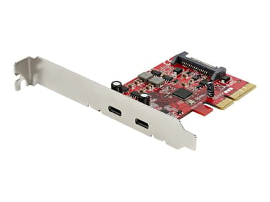 Startech .com PCIe USB 3.1 Card, 2x USB C 3.1 Gen 2 10Gbps, PCIe Gen 3 x4, ASM3142 Chipset, USB Type-C PCI Express Card, 2-Port USB 3.2 Gen 2x1 Expansion Add-On Card, Windows, macOS, Linux 