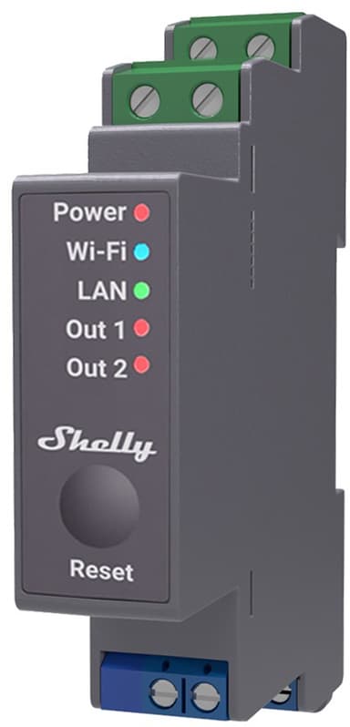 Shelly Pro 2 Din WiFi 2-Ch 25A Grey 