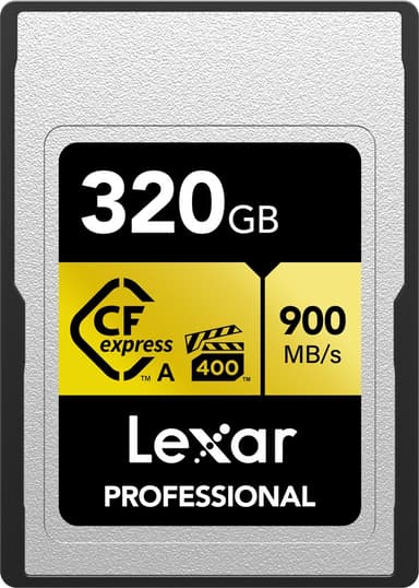 Lexar Cfexpress Pro Gold R900/w800 Vpg400 320Gb Type A 320GB CFexpress-korttype A PCI Express 