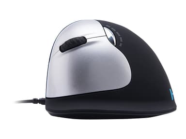 R-Go Tools R-Go HE Mouse Ergonomische muis, Medium (165-195mm), Linkshandig, Bedraad Met bekabeling Muis Zilver Zwart 
