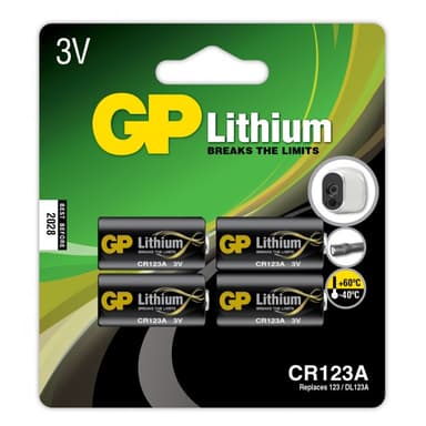 GP Batteri Lithium CR123A-C1 3V 4-Pack 