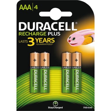 Duracell Batteri Genopladelig Plus AAA 750 mAh 4 stk. 