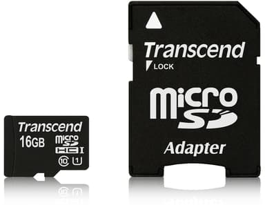 Transcend Flashhukommelseskort 16GB microSDHC 
