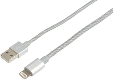 Cirafon Sync/Charge Cable Lightning 1.3m - Silver Aluminium 1.3m Zilver 