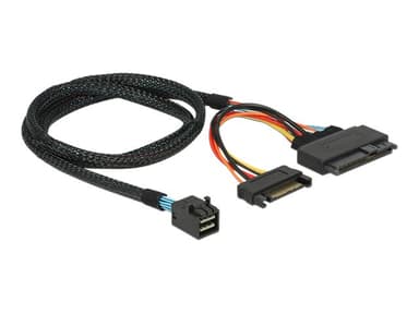 Delock SAS intern kabel 0.75m 36 pin 4x Mini SAS HD (SFF-8643) Hann 15-pins seriell ATA-strøm U.2 (SFF-8639) 