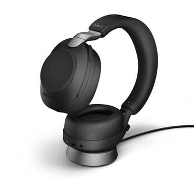 Jabra Evolve2 85 UC with Stand USB-A Bluetooth-sovittimen kautta Musta 