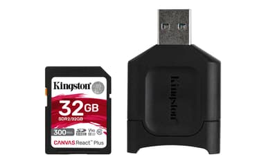 Kingston Canvas React Plus 32GB SDHC UHS-II minneskort 