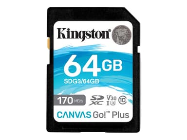 Kingston Canvas Go! Plus 64GB SDXC UHS-I Memory Card 