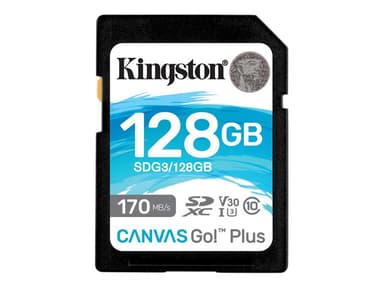 Kingston Canvas Go! Plus 128GB SDXC UHS-I -muistikortti 