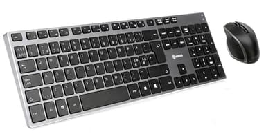 Voxicon Slim Metal Keyboard 290 Grey + DM-P20WL Nordisk Tastatur- og mussett 