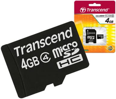 Transcend Flash memory card (microSDHC to SD adapter included) 4GB microSDHC 