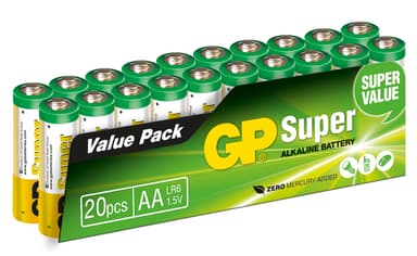 GP Super Batteri Alkaline 20st AA/LR6 - 1,5V 