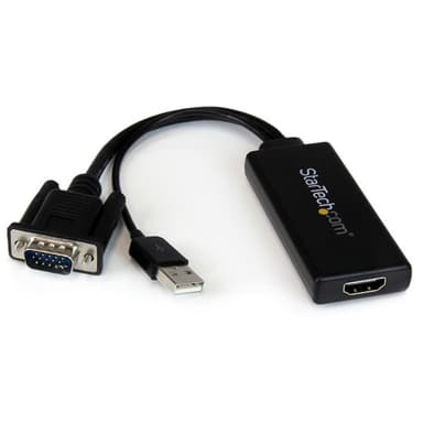 Startech VGA to HDMI Portable Adapter Converter w/ USB Audio & Power USB VGA Male HDMI Female 