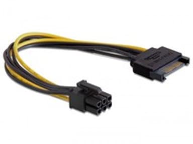 Delock Power cable 0.21m 15 pins Serial ATA-voeding Male 6 pins-PCI Express-voeding Male 