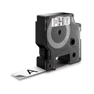 Dymo Tape D1 19mm Sort/Hvid Flexible 
