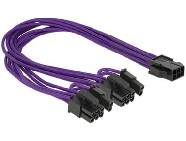 Delock Power adapter 0.3m 8 pins-PCI Express-voeding met afneembaar 2 pins-deel Male 6 pins-PCI Express-voeding Female 