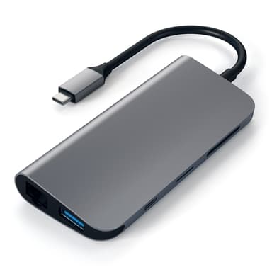 Satechi USB-C Multimedia Adapter Space Gray USB-C Minitelakointiasema 
