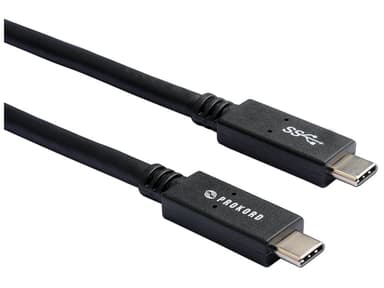 Prokord Cable USB 3.1 Type C-C Male-Male 2m Black 2m 24 pins-USB-C Male 24 pins-USB-C Male 