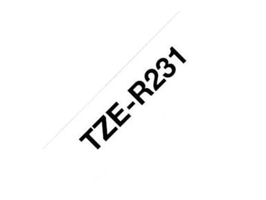 Brother Tape Stofbånd 12mm TZe-R231 Sort/Hvid 