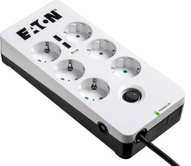 Eaton Protection Box 6 kontakter + 2 USB 10A Ekstern 6st Hvid 
