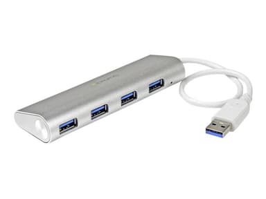 Startech 4 Poorts draagbare compacte USB 3.0 hub met geïntegreerde kabel USB Hub 