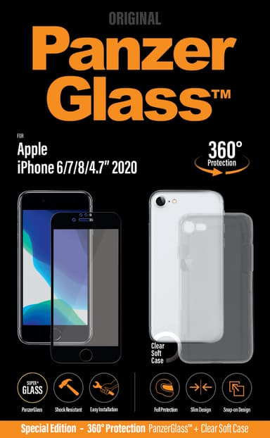 Panzerglass Case Friendly With Case 360-protection iPhone 6/6s iPhone 7 iPhone 8 iPhone SE (2020) iPhone SE (2022) CrystalClear 