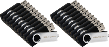 Tranzip Flip 20-Pack 16GB USB 3.0 