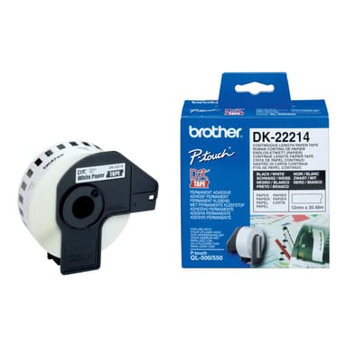 Brother Tape Paper 12mm X 30,48m Hvid 