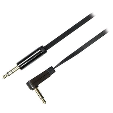 Deltaco AUDIO 3.5MM MALE - 3.5MM MALE ANGLED 0.5m 3,5 mm-ministereojakk Hann 3,5 mm-ministereojakk Hann 