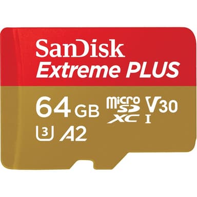 SanDisk Extreme Plus Microsdxc 64GB A2 C10 V30 W/A 64GB microSDXC UHS-I-geheugenkaart