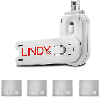 Lindy Port Blocker USB White 4-pack 