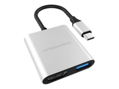 Hyper HyperDrive 3-i-1 USB-C Hub - Silver 