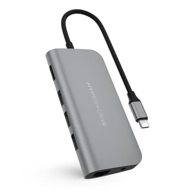 Hyper HyperDrive Power 9-in-1 - Grey USB-C Mini-dock