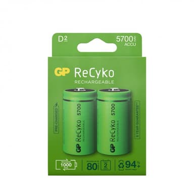 GP Batteri ReCyko 2pcs D 5700mAh Laddbara 
