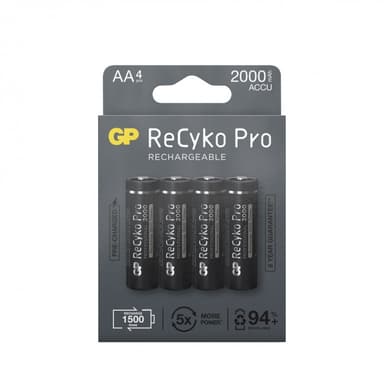 GP Batteri ReCyko Pro 4stk. AA 2000mAh Oppladbare 