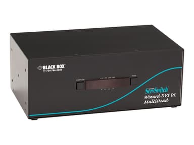 Black Box KVM Switch - Dual DVI-D Dl Audio USB 2.0 4-Port 