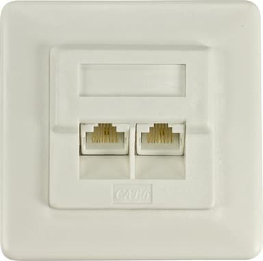 Deltaco Network wall outlet 2-port CAT 6